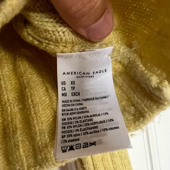 American Eagle Yellow Button Up Crop Cardigan size XS - Picture 6 of 7